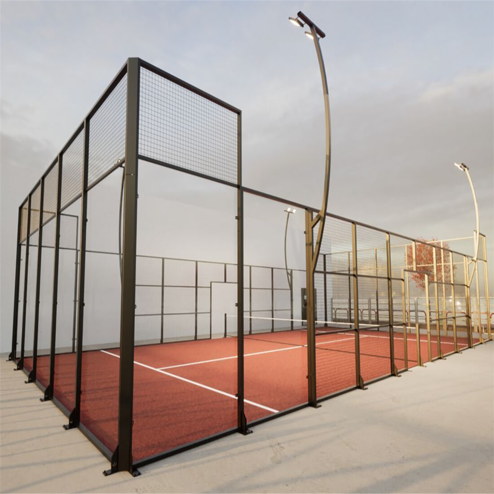 100% hot dip galvanized steel poles padel court with 12mm tempered glass and everything for 10 years guarantee